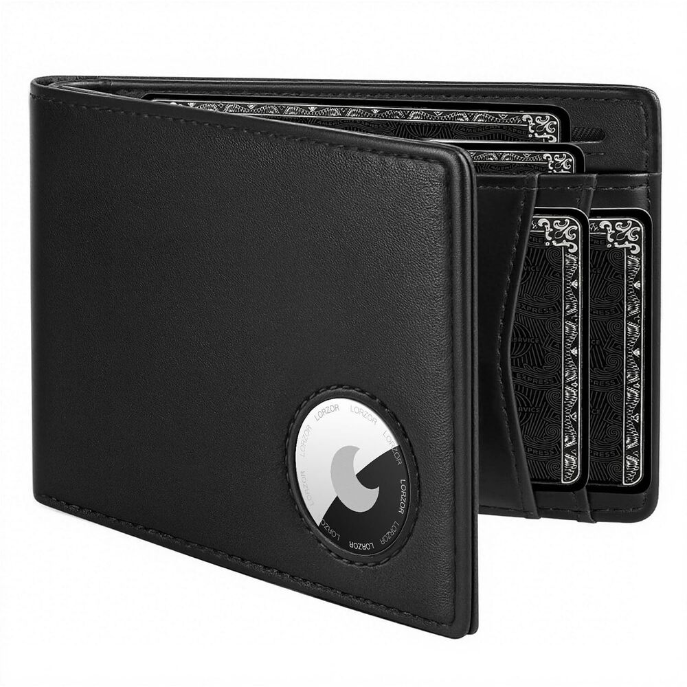 6353 Wallet With Airtag Holder, Bifold Full Grain Leather Airtag Wallet